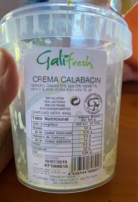 Crema de Calabacin - Producto