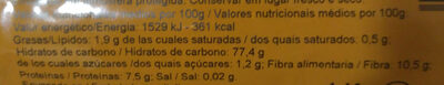 Arroz integral redondo - Nutrition facts - es