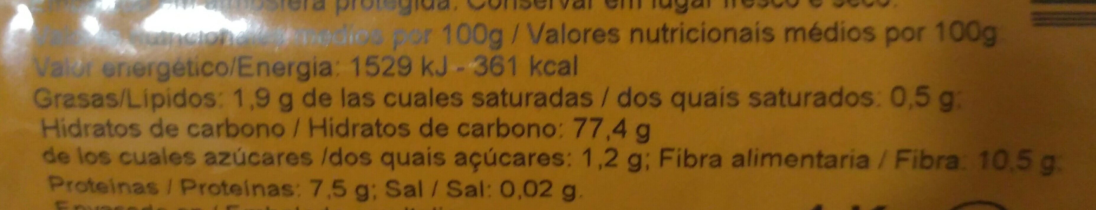 Arroz integral redondo - Nutrition facts - es