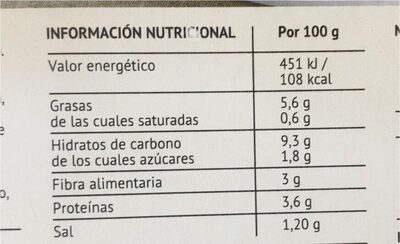 Garbanzo con espinacas - Nutrition facts - es