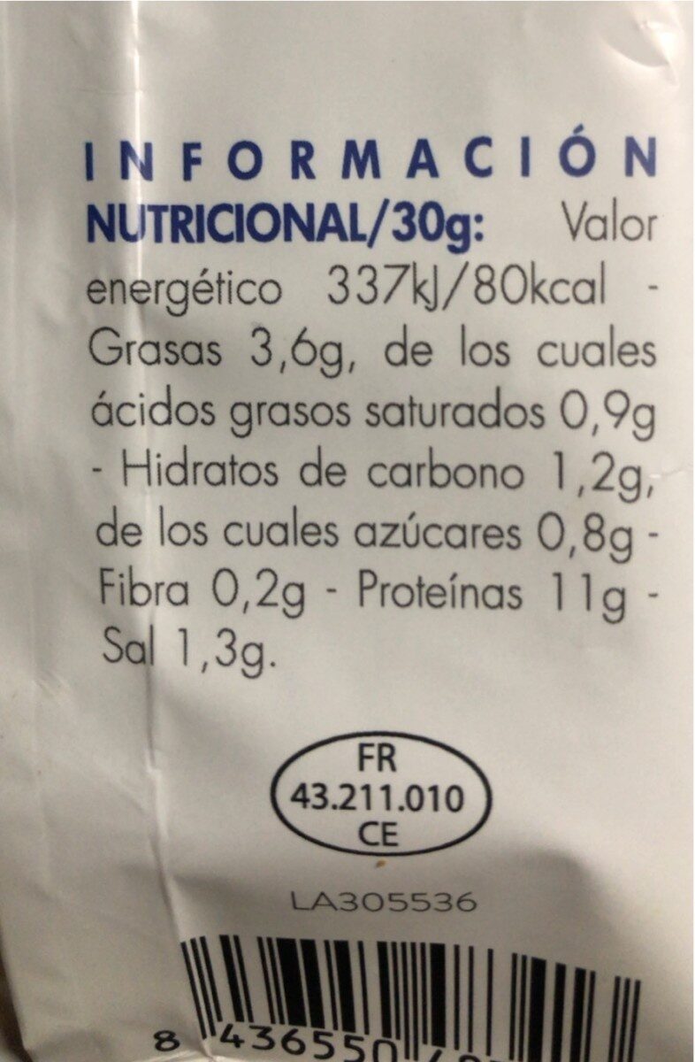 Snack de Chorizo - Nutrition facts - es