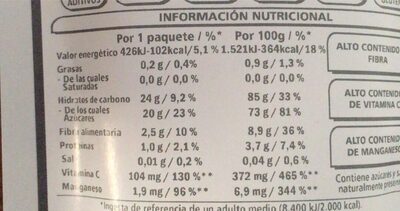 Piña crujiente - Informació nutricional - es