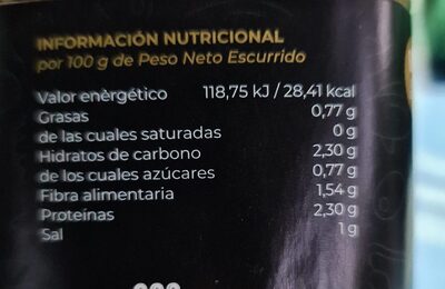 YEMAS DE ESPARRAGOS BLANCOS - Información nutricional