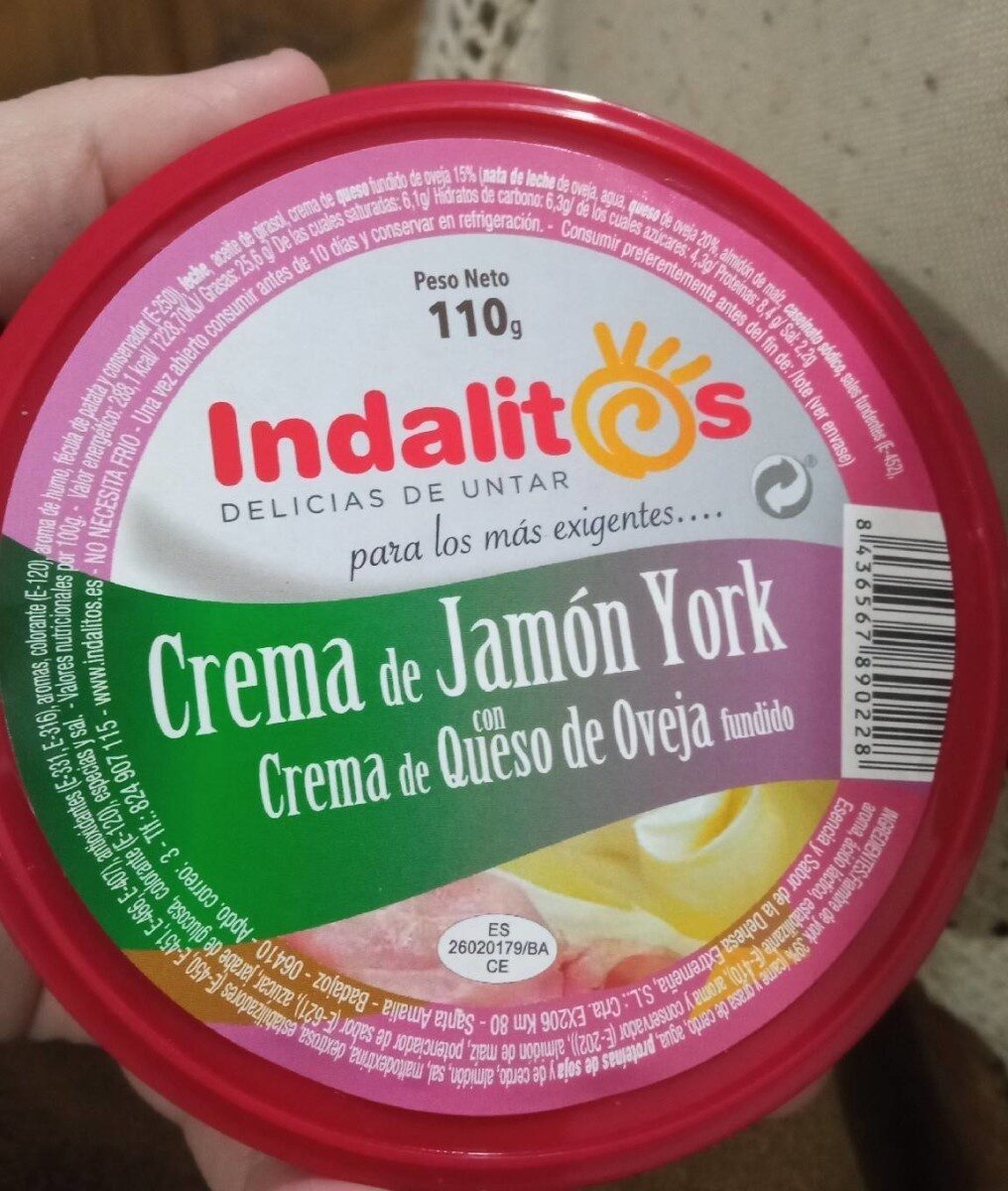 Crema de jamón York con crema de queso de oveja - Product - es