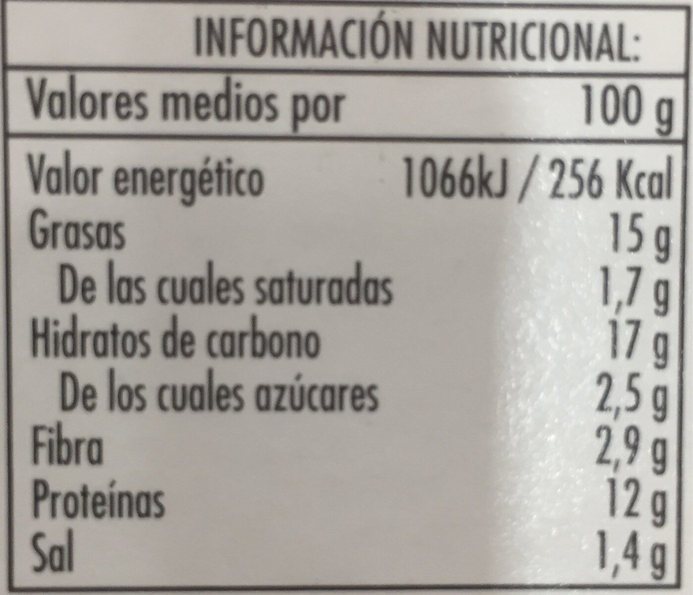 Albóndigas vegetales - Nutrition facts - es