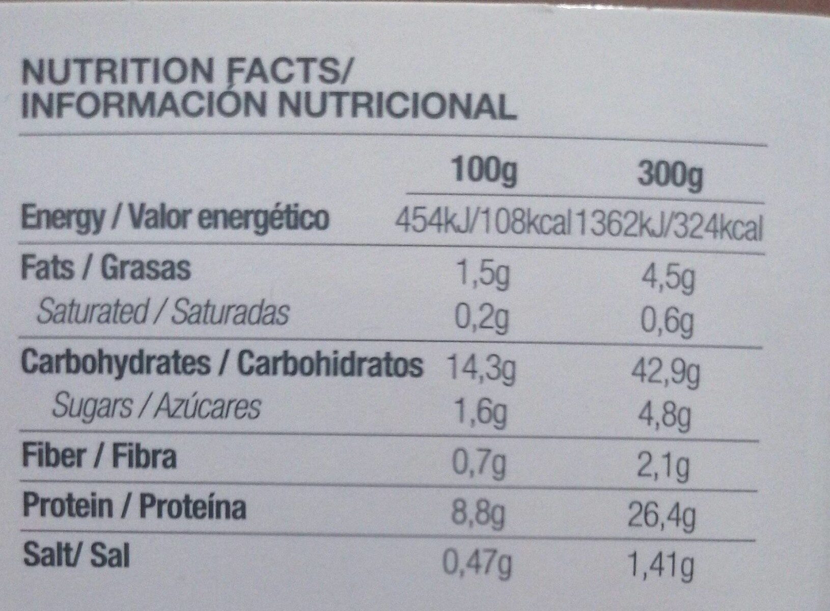 Pollo agridulce con arroz - Nutrition facts - es