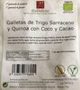 Galletas de Trigo Sarraceno y Quinoa con Coco y Cacao - Producte