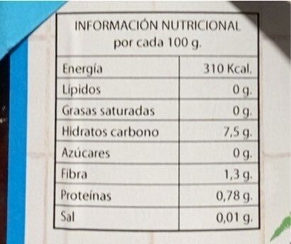 Mermelada Extra Sin Azucar de Picotas - Información nutricional