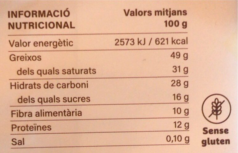 Xocolata negra 85% Ka•kaw - Información nutricional