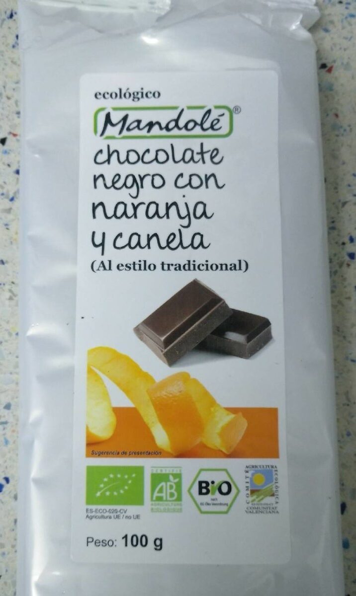 Chocolate negro con naranja y canela - Produktua - es