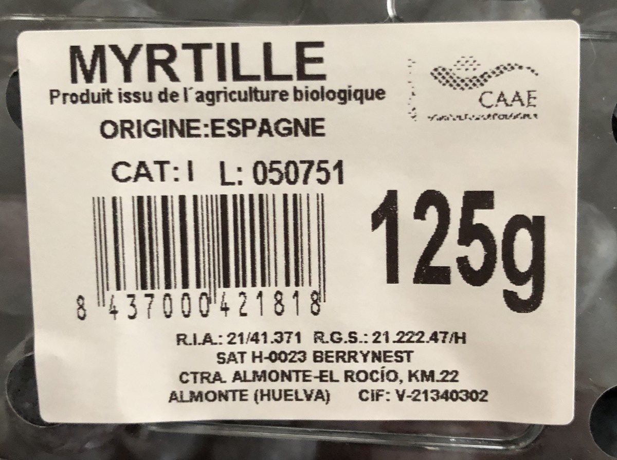 Myrtille - Ingrediënten - fr