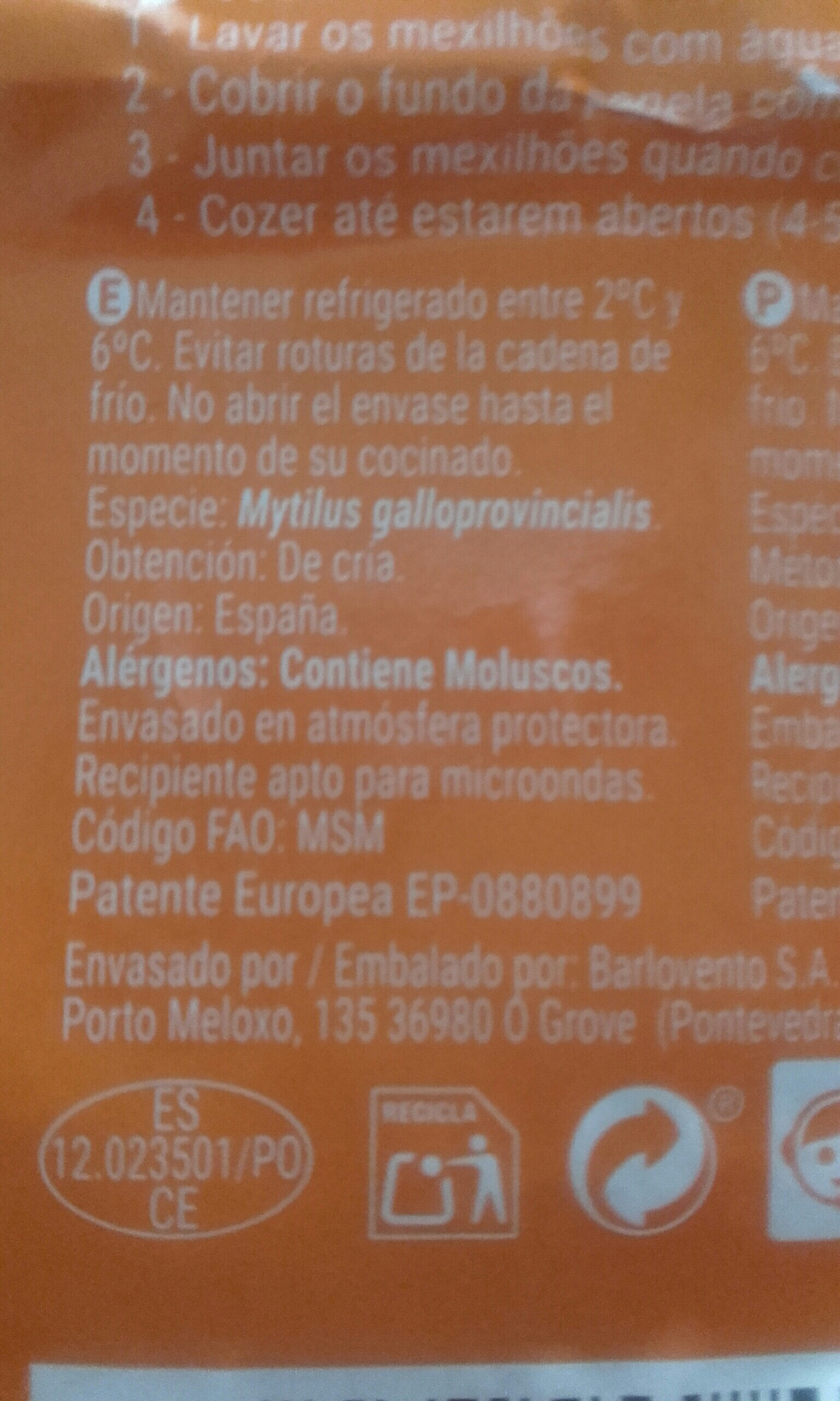 Mejillones - Ingredients - es