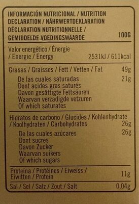 Cacahuète Dark chocolat - Nutrition facts - fr