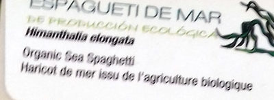 Espagueti De Mar Bio - Ingredients - es