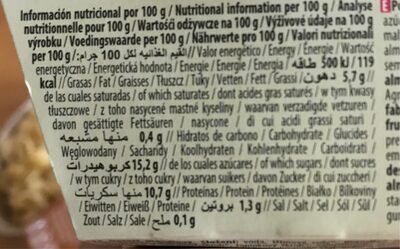 Postre de Almendra - Informació nutricional - fr