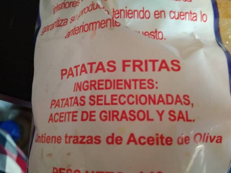 Patatas fritas - Ingredientes