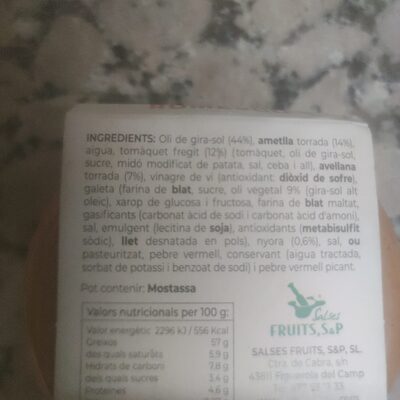 Salsa Romescu - Ingredients - es