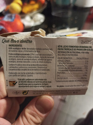 Kèfir 14 sin azúcar añadido tropical - Ingredients - es