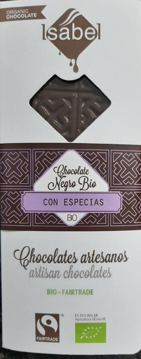 Chocolate negro bio con especias - Producto