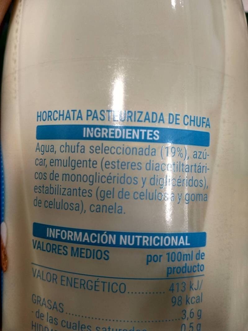 Horchata fresca - Ingredients - es