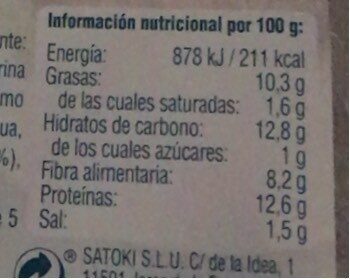 Vegeburguer tofu y algas - Nutrition facts