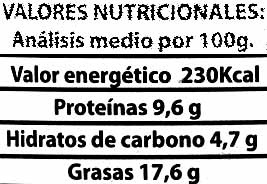 Paté vegetal de chorizo - Nutrition facts - es
