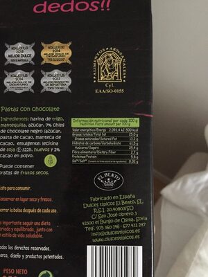Gamusinos chocolate - Informació nutricional - es