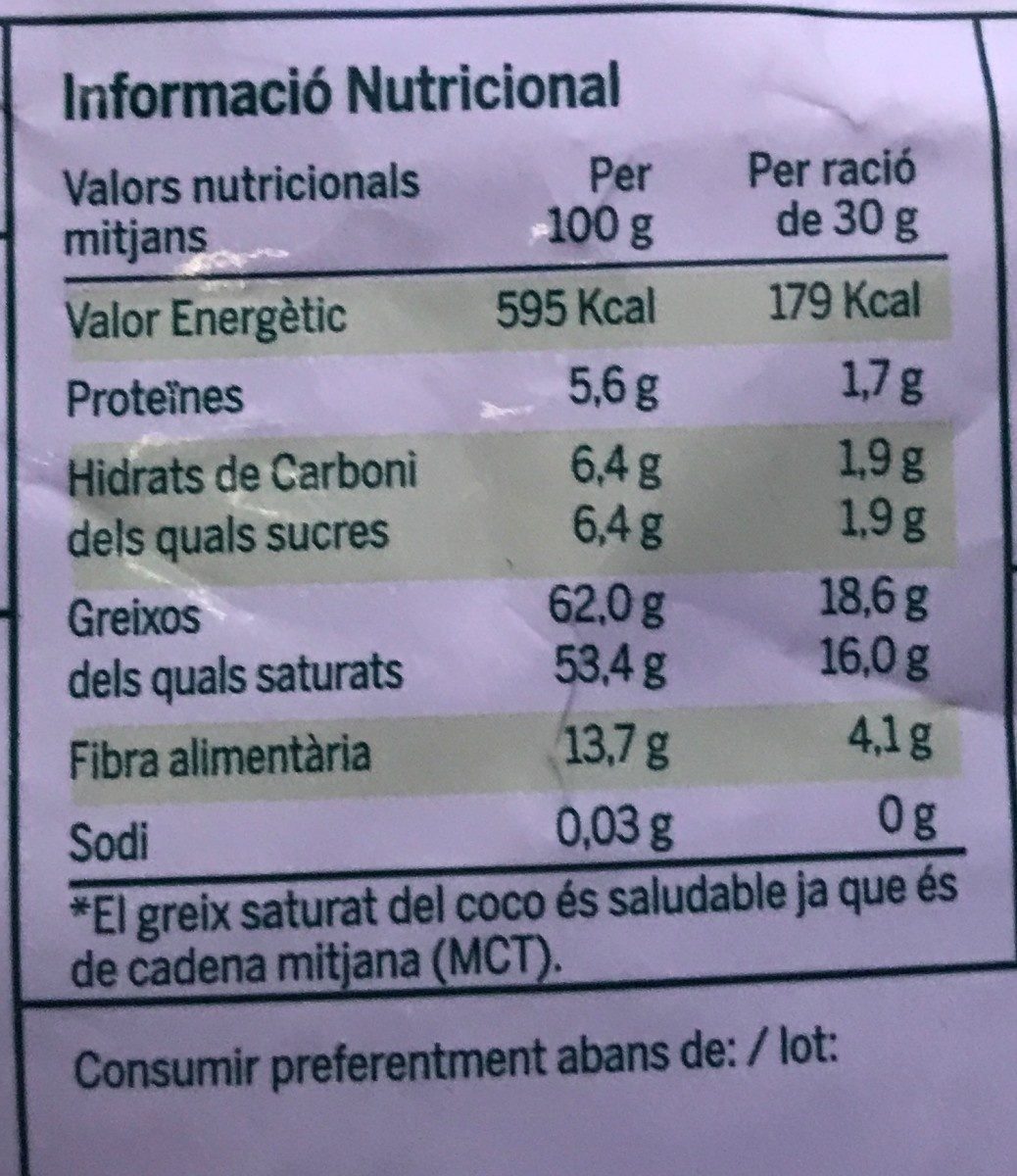 Born coco - Nutrition facts - fr
