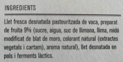 IOGURT LLIMA I LLIMONA - Ingredients