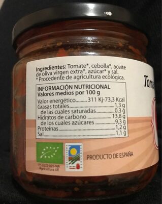 Tomate frito ecologico - Nutrition facts - es