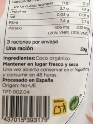 Topping de coco - Ingredients - es