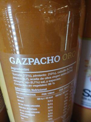 Gazpacho oro - Osagaiak - es
