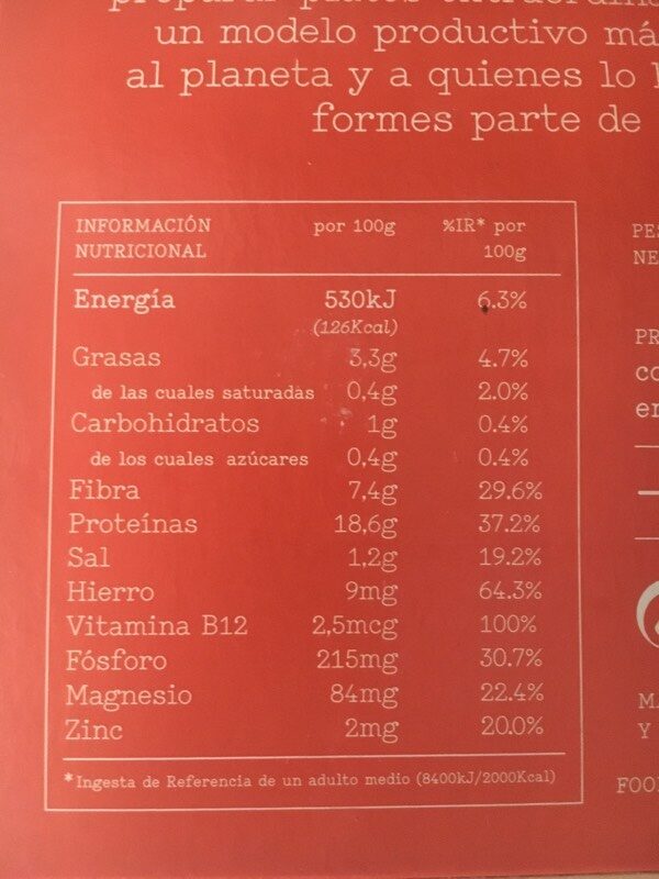 Bocados Especiados - Nutrition facts - es