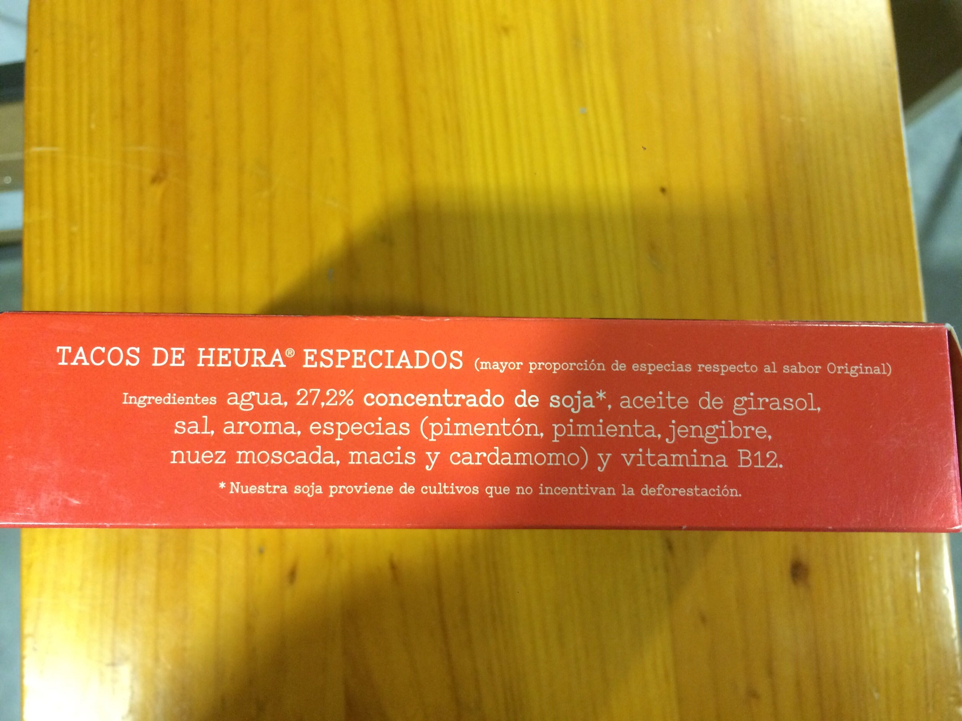 Heura. Tacos especiados - Ingredients - es