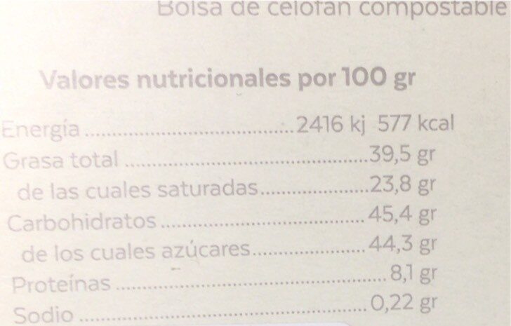 Sweet words con leche - Nutrition facts - es
