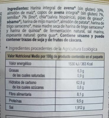 MaBAKER - Nutrition facts - es