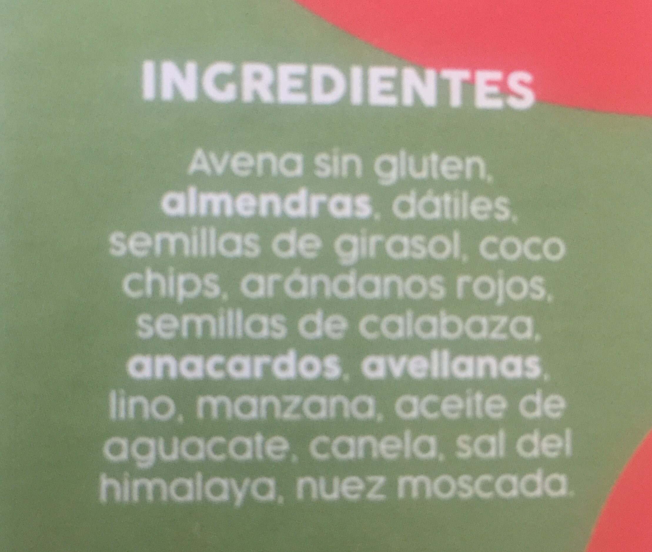 Benuts - Ingredients - es
