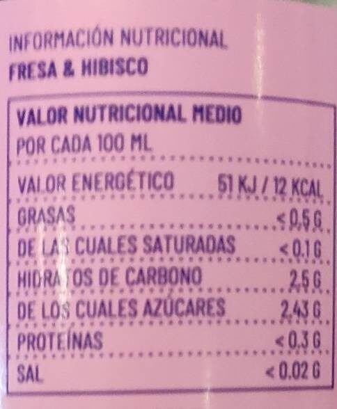 Fresa & Hibisco - Informació nutricional - es