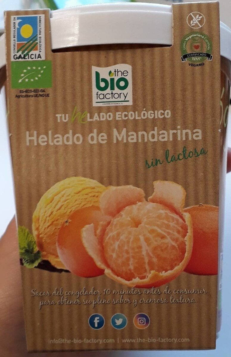 Helado ecológico de mandarina sin gluten y sin lactosa tarrina - Produktua - es