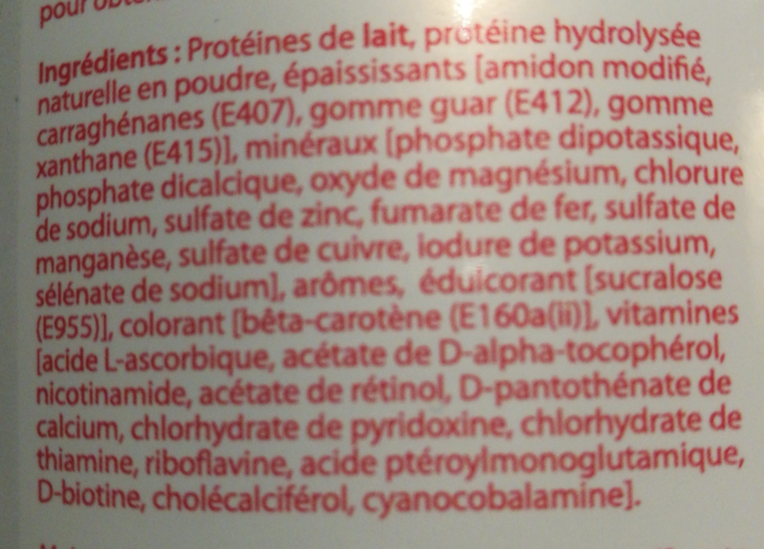 Protéifine Entremets Vanille Pot 400G - Ingredients - fr