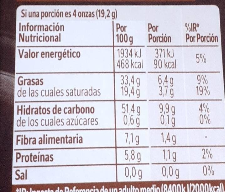 Nestle Chocolate - Informació nutricional - es