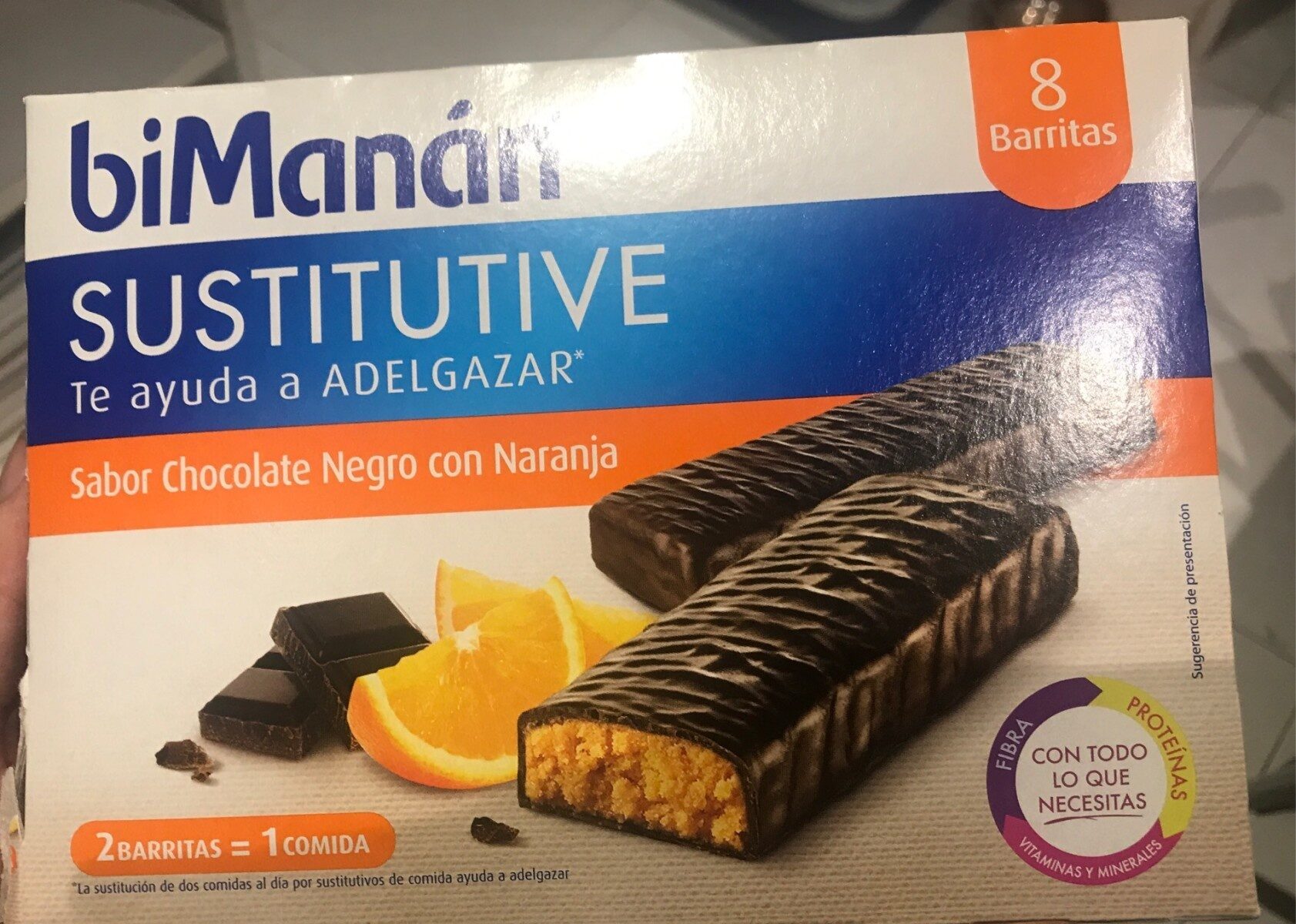 Sustitutive, chocolate negro con naranja - Producto