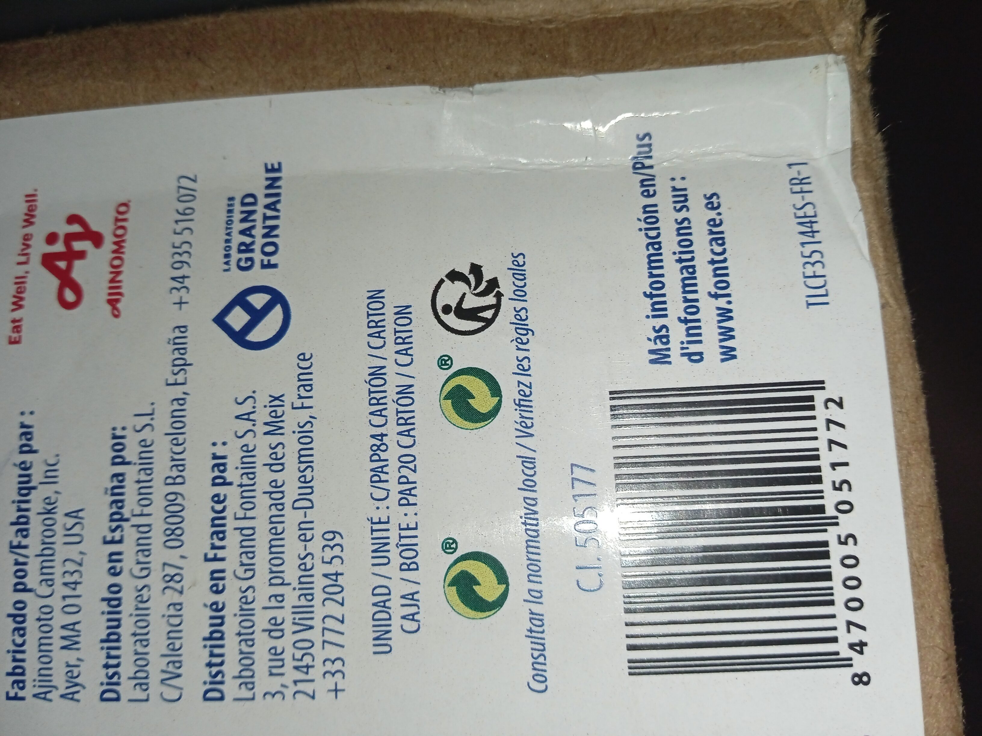 GLYTACTINE RTD LITE MOCA - Istruzioni per il riciclaggio e/o informazioni sull'imballaggio - es
