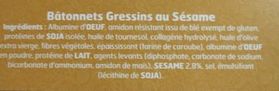 Batonnets gressins au sésame - Ingredients - fr