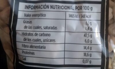 Garbanzo lechoso andaluz - Informació nutricional - es