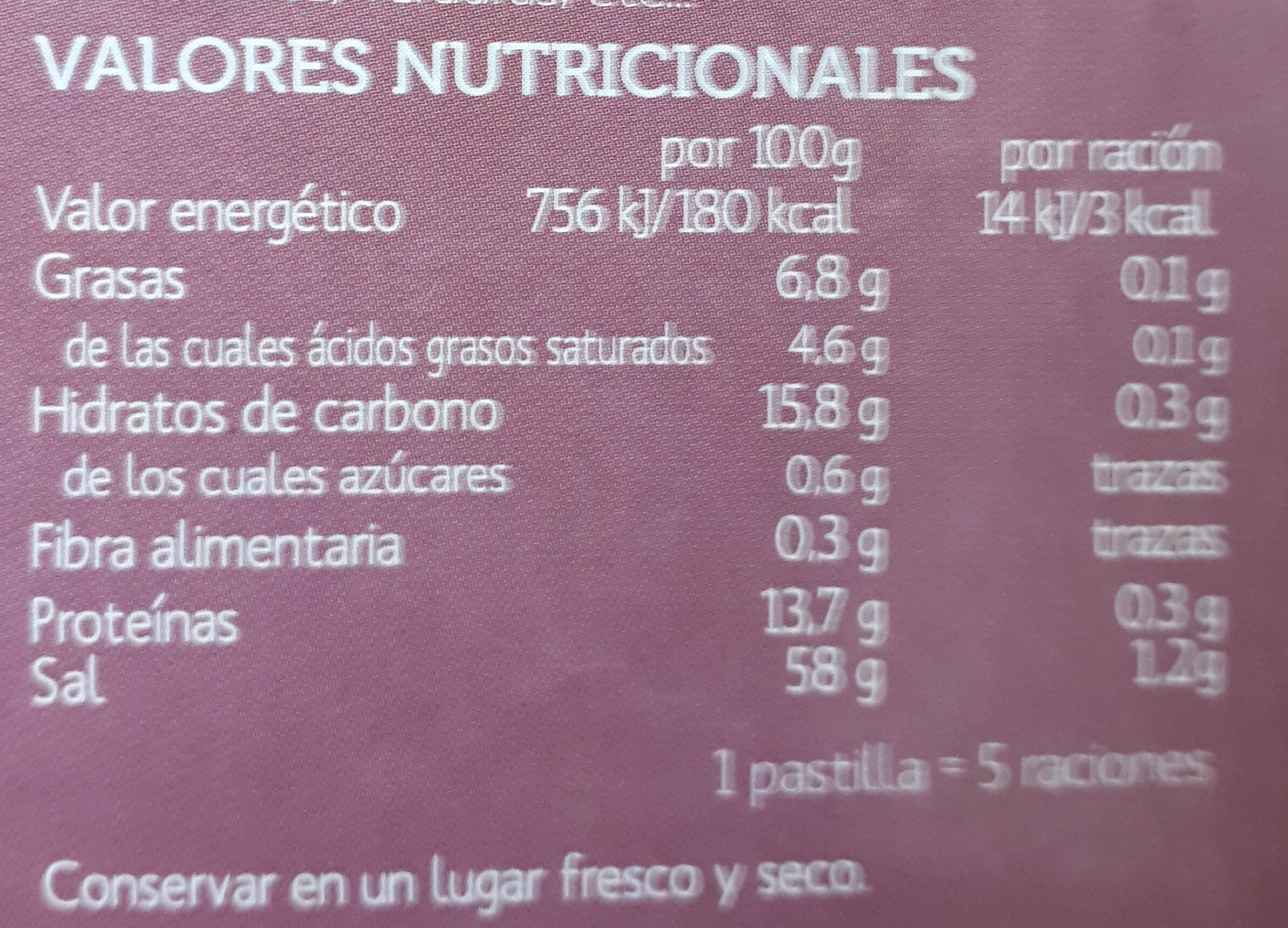 Caldo de jamon - Nutrition facts - es