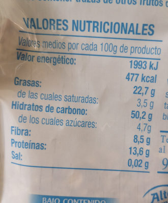 Cereales y semillas granola con frutos secos bajo en azúcar - Dados nutricionais - es