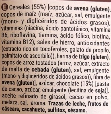 Muesli crunchy chocolate - Ingredients - es