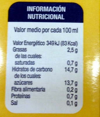 Horchata  de chufa - Nutrition facts - es