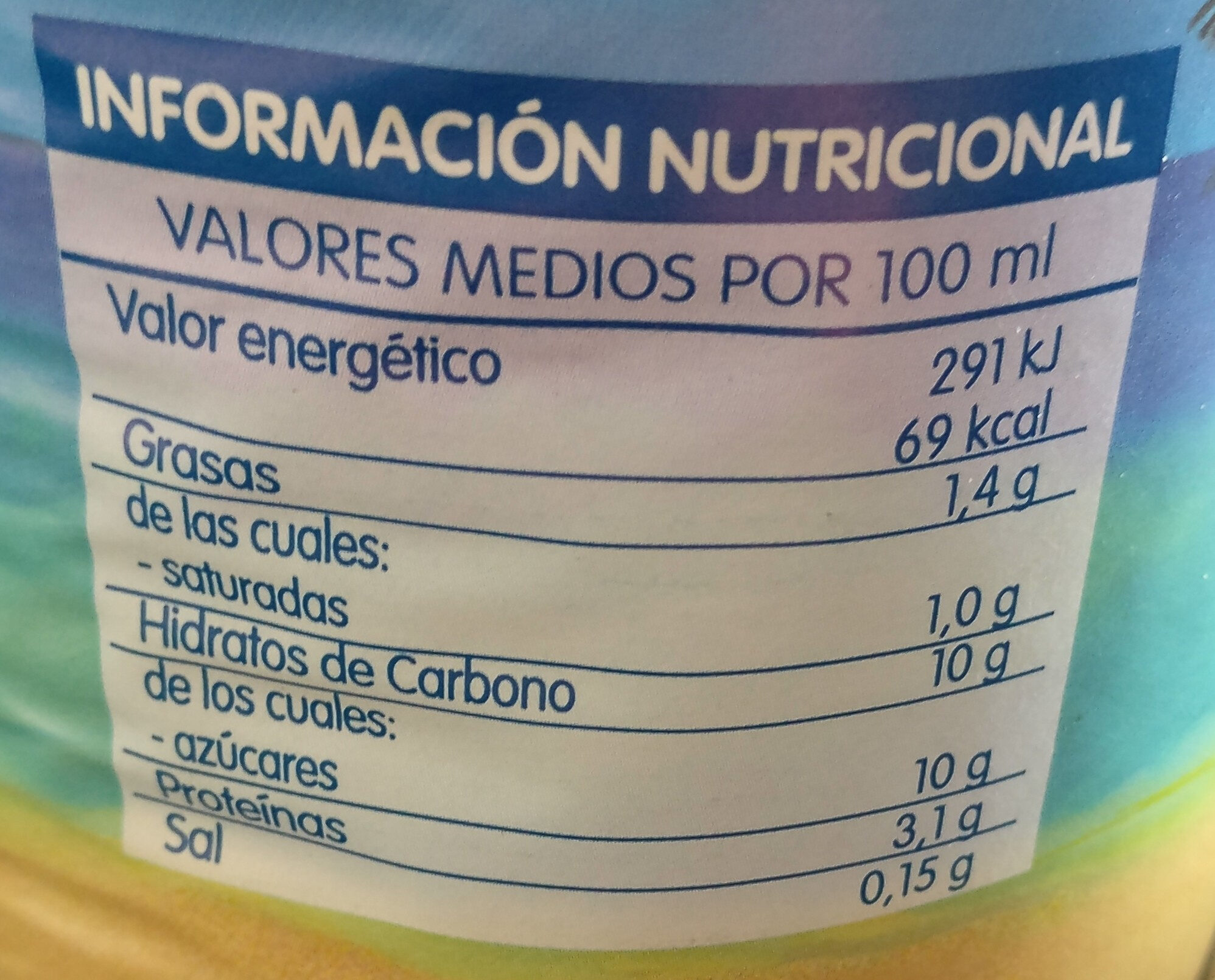 Bebida láctea canela y limon - Información nutricional